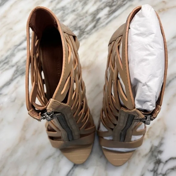 NEW! BCBGMaxAzria Eleni Caged Sandals Women's Shoes Khaki Size 8 - Picture 5 of 15